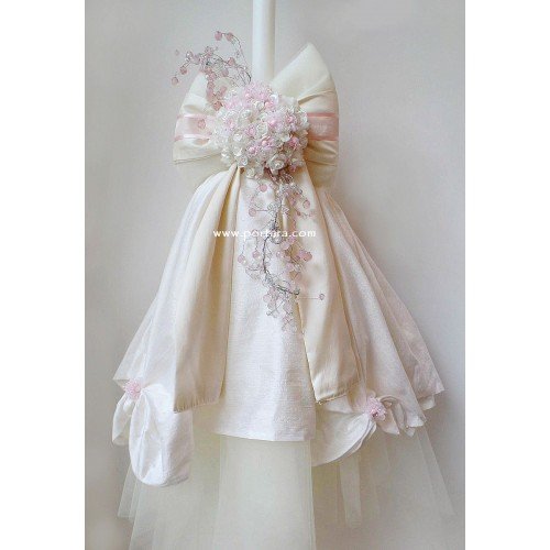 Glamorous Beauty in Dupioni Silk Christening Baptism Candle ~ Lambatha